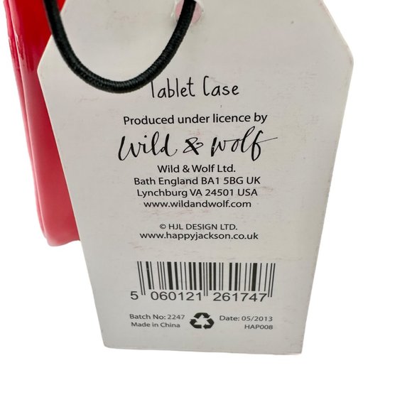 Happy Jackson Tablet Case Red Hello Beautiful Shiny Vinyl Padded Pink Inside NWT - Picture 6 of 14